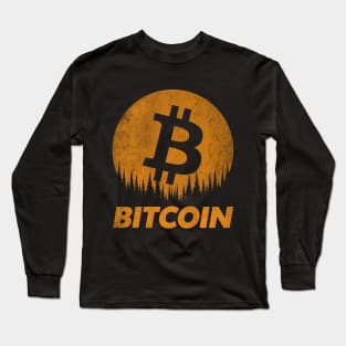 Vintage BitCoin To The Moon Crypto Token Cryptocurrency Wallet Birthday Gift For Men Women Long Sleeve T-Shirt